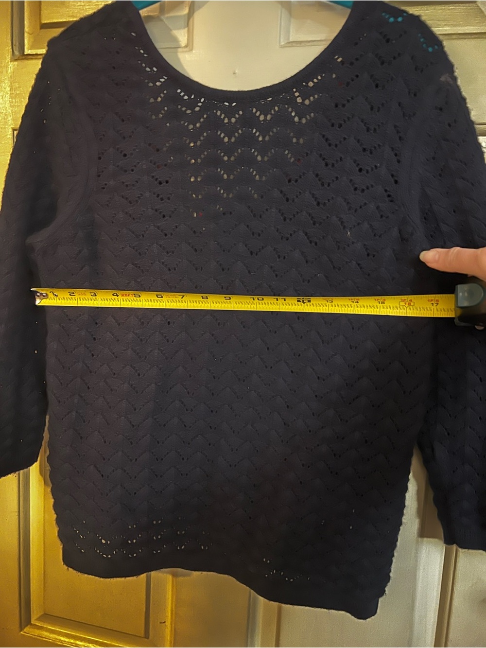 Boden Black Openwork Deep Back Crewneck Sweater - Picture 11 of 11